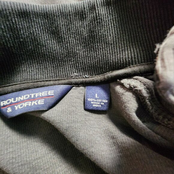 Roundtree & Yorke National Guard Mens 1/4 Zip Pullover Sweatshirt Large Cotton N - Picture 4 of 4
